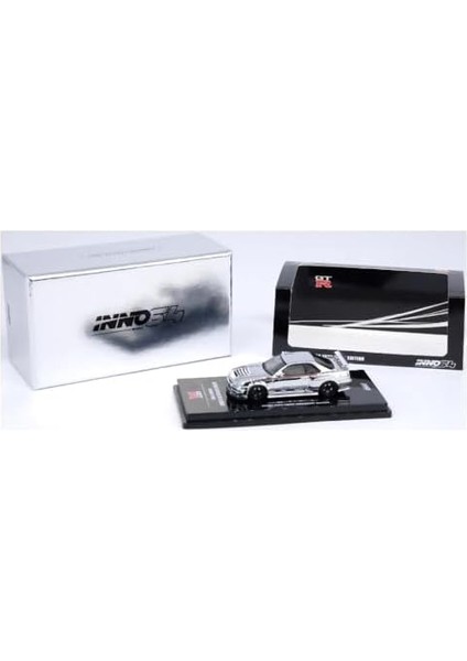 Inno Models Skyline Gt-R R34 Nismo R-, 1:64 Ölçek, Die-Cast Model Araba (Chrome Silver) modelleri