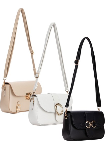 Kadın 3'lü Çanta Paketi Çapraz Askılı Omuz Çantası Üç Adet