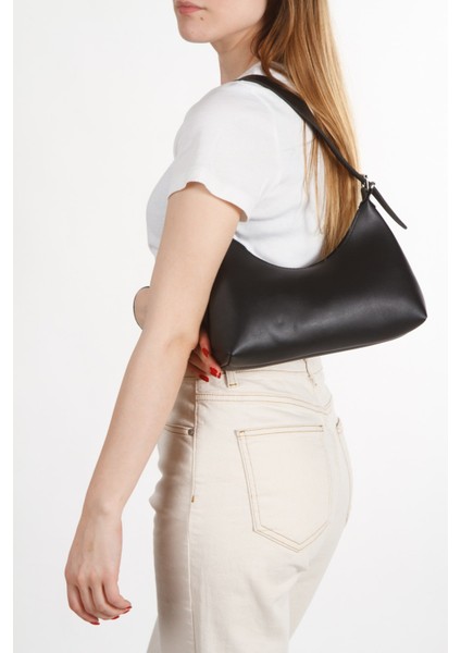 2'li Çanta Paketi Kadın Baget Günlük Siyah ve Bordo El ve Omuz Çantası Iki Çanta