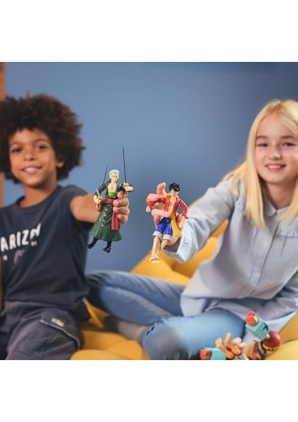 Heroes Tek Parça Figürler Roronoa Zoro Aksiyon Figürü, Değiştirilebilir Kollar ve Yüzler ile Mafsallı Zoro Figürü, Bandai Tek Parça Aksiyon Figürleri Oyuncakları Serisi, 17 cm