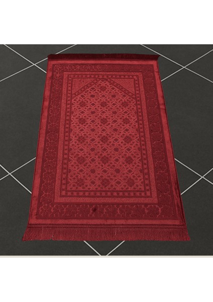 Kişiye Özel Nakış Işlemeli Saf Ipek Kadife Kumaştan Kırmızı Renk Hediyelik Seccade indirimleri