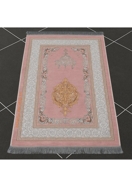 Kişiye Özel Nakış Işlemeli Çiçek Desenli Kendinden Saçaklı Pembe Renk Hediyelik Seccade fiyatları