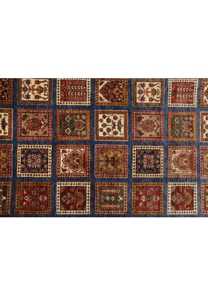 El Dokuma Afgan Halı Yün Ayna Desenli Mavi Kök Boya indirimleri