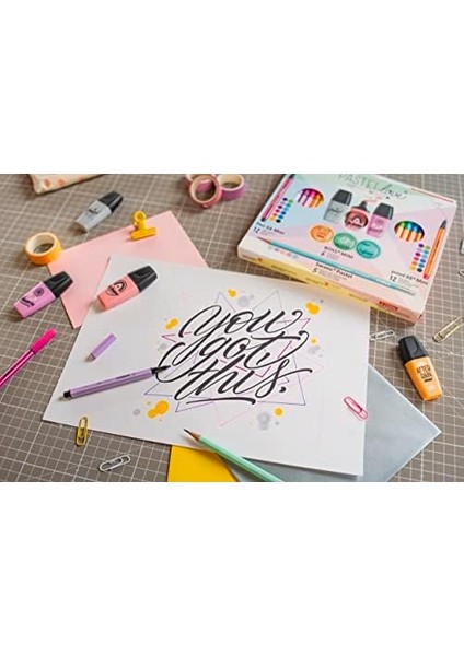 Pastellove - Fosforlu Kalem - Mini Set 35'li - Çeşitli Renkler modelleri