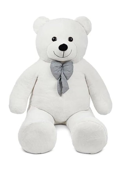 Özgüner Oyuncak 160 cm Dev Pelüş Ayı, Papyonlu ve Sevimli Büyük Boy Ayıcık, Yumuşak Sarılmalık Peluş, Sevgiliye Hediye (Beyaz)