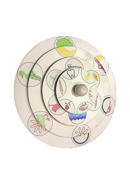 Bilge Güneş Bütünleştirme ve Ilişkilendirme Çarkı, Eğitici ve Zekâ Geliştirici Doğal Ahşap Oyuncak, Duygusal Zekâ ve Analitik Zekâ Desteği Bir Arada, Bilişsel Gelişim ve Görsel Hafıza Gelişimi. modelleri