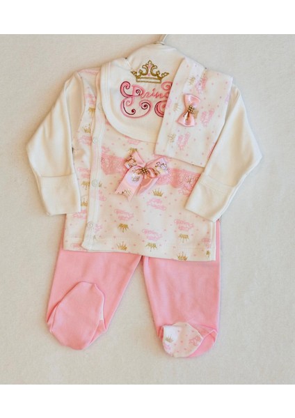 Kız Bebek Hastane Çıkışı 4'lü %100 Pamuk Zıbın Takım