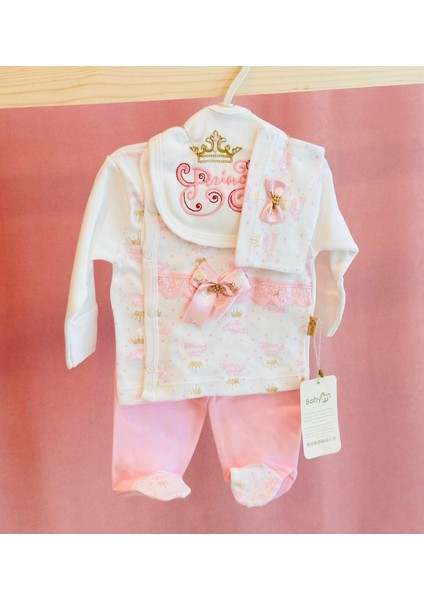 Kız Bebek Hastane Çıkışı 4'lü %100 Pamuk Zıbın Takım fırsatları