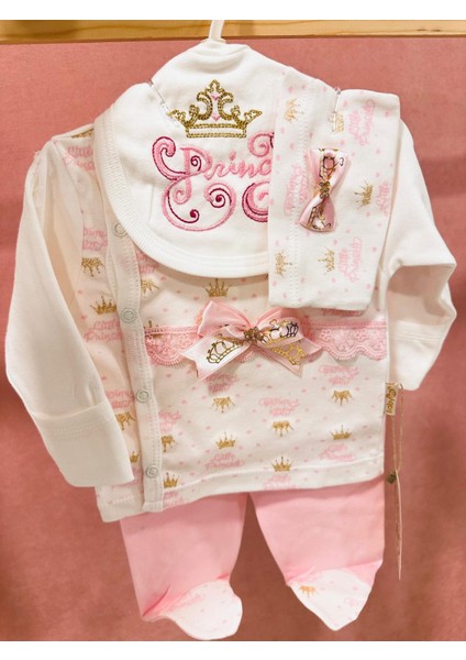 Kız Bebek Hastane Çıkışı 4'lü %100 Pamuk Zıbın Takım indirimleri