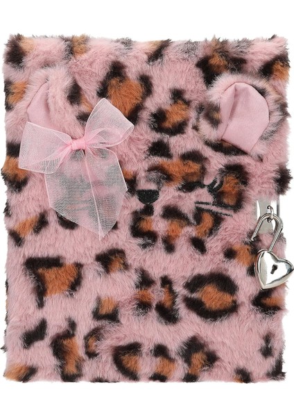13357 Cosy Cat - Kilitli Dergi, Pembe Kahverengi Leopar Kürklü Dergi, Yazıtlar Için 96 Çizgili ve Resimli Sayfalar fiyatları