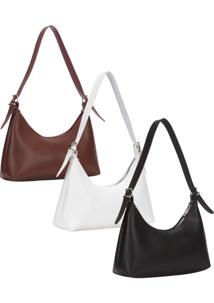 Kadın 3'lü Çanta Paketi Baget Günlük El Kol ve Omuz Çantası Üç Çanta