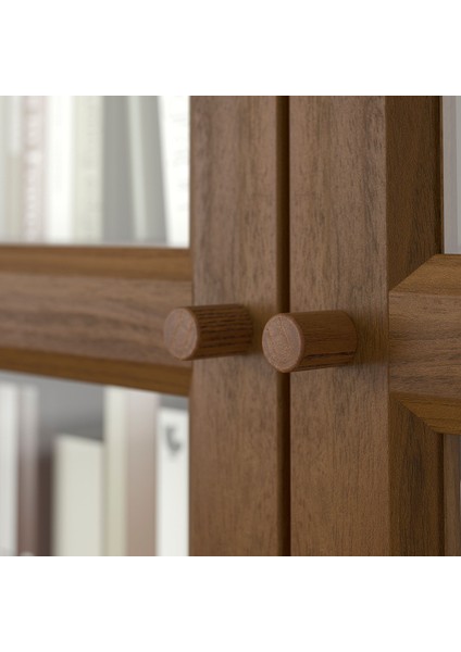 Cam/panel kapaklı kitaplık, kahverengi ceviz görünüm, 160x30x202 cm fırsatları