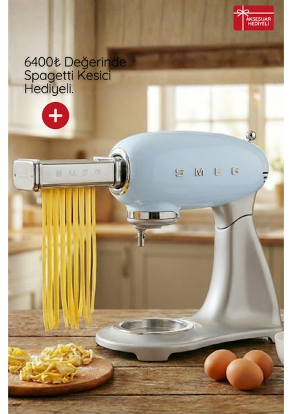 50's Style Retro Pastel Mavi Stand Mikser Smf02pbeu