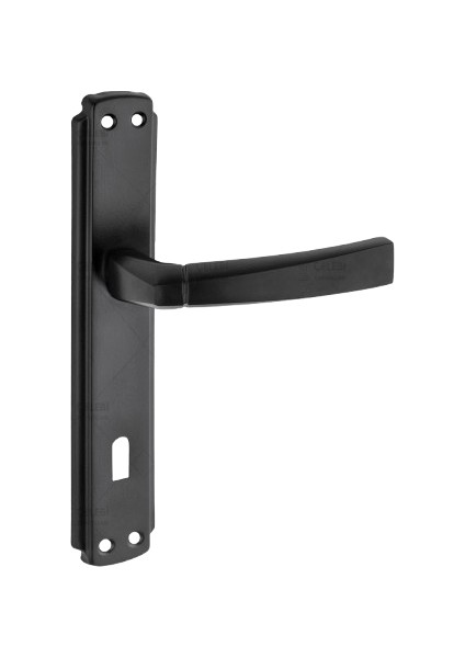 Gonca Kol Aynalı Siyah Oda Kapı Kolu