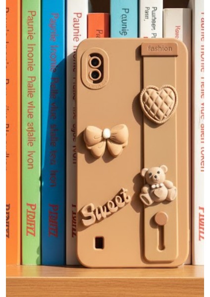 Samsung Galaxy A10 Uyumlu Kılıf Kahverengi Renk 3D Figürlü Darbe Emici Yumuşak Silikon Kapak fiyatları