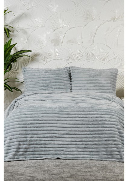 Mateo Battaniye Seti Çift Kişilik Wellsoft 3 Parça (230X250 Cm) Gri