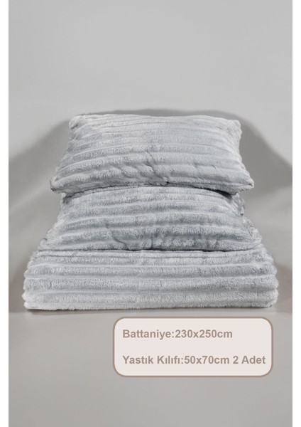 Mateo Battaniye Seti Çift Kişilik Wellsoft 3 Parça (230X250 Cm) Gri indirimleri