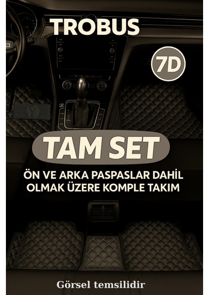 Ford Focus Sedan 2020 7d Havuzlu Deri Oto Paspas Seti - [siyah Gri] modelleri