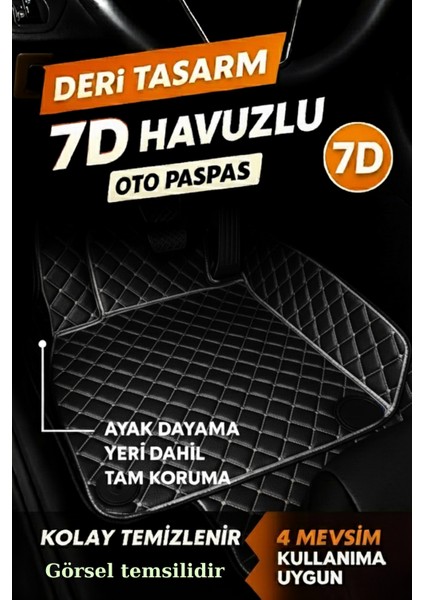 Ford Focus Sedan 2020 7d Havuzlu Deri Oto Paspas Seti - [siyah Gri] fırsatları