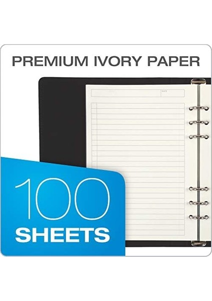 6 Halkalı Profesyonel Not Defteri, 17,7 x 22,7 Cm, Doldurulabilir Not Defteri, Fildişi Kağıt, 100 Yaprak, Siyah Deri Kapak (90004) fiyatları