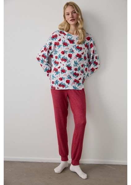 Bordo Best Season Çizgili Termal Etkisi Pijama Altı modelleri