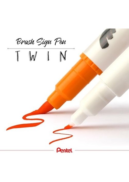 Brush Sing Pen Çift Taraflı Fırça Uçlu Kalem Siyah modelleri