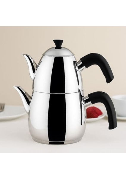 Serisi Plastik Kulplu 304 Çelik Çaydanlık 2 Litre Hacimli modelleri
