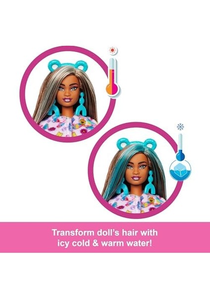 Cutie Reveal Sevimli Ayıcıklar Bebek ve Aksesuarları, Mutlu Ayıcık, Renk Değişimi ve Mini Ayıcık Dahil 10 Sürpriz Içeren 2. Seri, JFV62