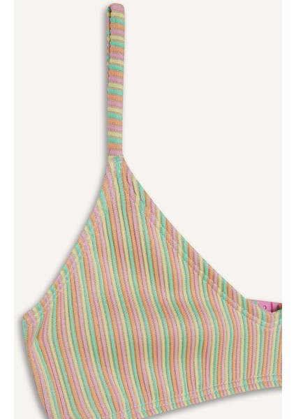 Kız Çocuk Çizgili Bikini Takımı