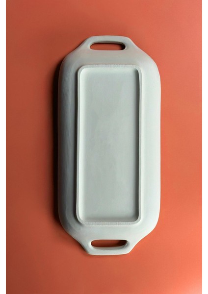 Kulplu Sunum Tepsisi 32X15 cm Seramik Bisküvi Küçük Boy indirimleri