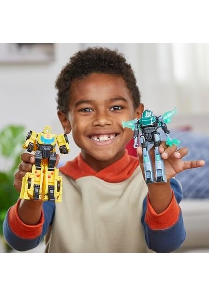 Transformers Earthspark Siber Birleşim Seti Bumblebee ve Mo Malto Aksiyon Figürleri modelleri