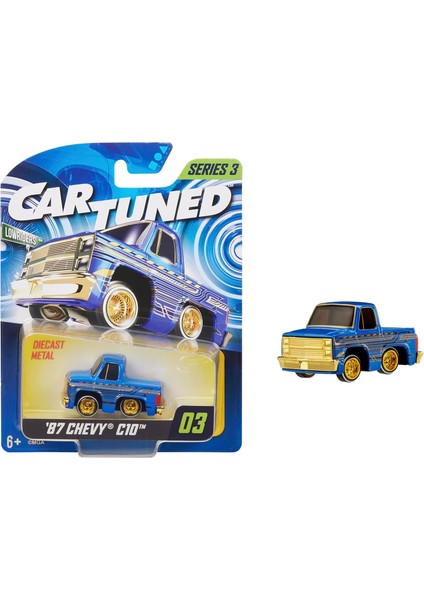 Mga Entertaintment Cartuned S3 1987 Chevy C10 - Mavi Lowrider Araba modelleri