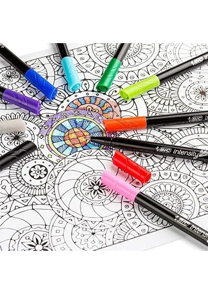 Intensity Ince Uçlu Keçeli Kalem 20'li Kutu, 20 Canlı Renk, 0.4 Mm. Çizgi Kalınlığı, Metal Korumalı Keçeli Uç