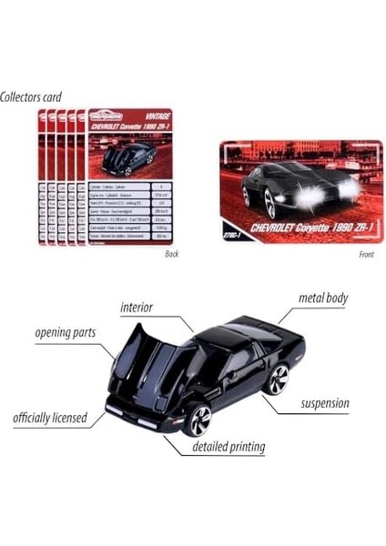 Metal Diecast Chevrolet Corvette 1990 Zr-1 modelleri