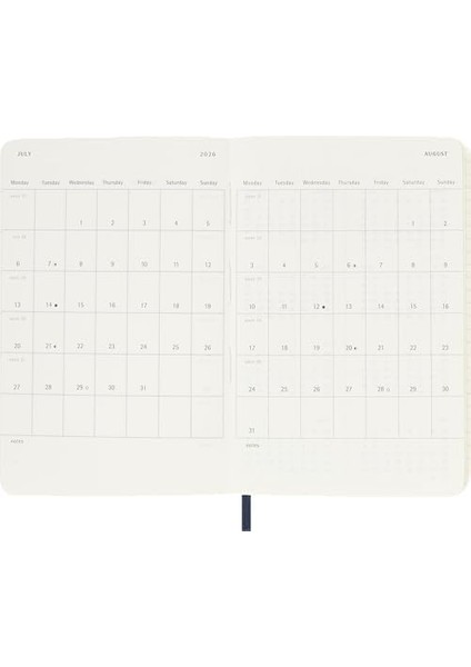 12 Ay Günlük Ajanda Cep Boy Yumuşak Kapak Safir Mavi