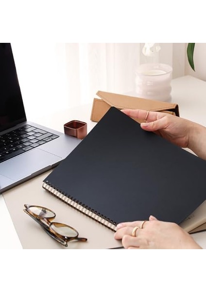 A4 Siyah Karton Kapak 70 Yaprak 110 Gram Çizgili Not Defteri
