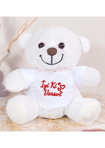 Özgüner Oyuncak 20-25 cm Tişörtlü Pelüş Ayıcık, 20 Cm, Yumuşak Ayıcık, Sevgiliye Hediye,ayı,peluş Ayıcık,plush Toys,oturan Ayı,ofis Hediyesi,renkli Ayıcık,iyi Ki Varsın,tişörtlü,ayıcık (Beyaz Ayıcık)