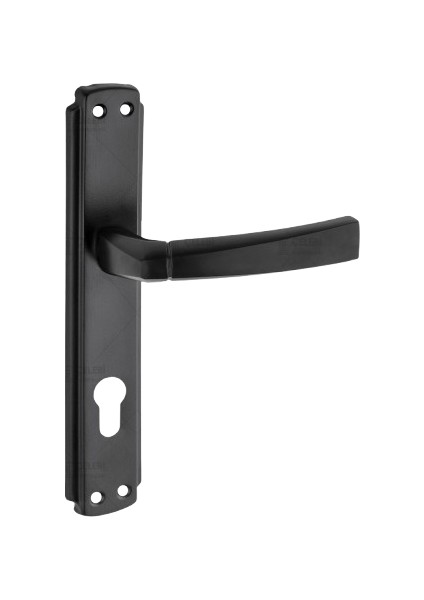 Gonca Kol Aynalı Siyah Yale Kapı Kolu