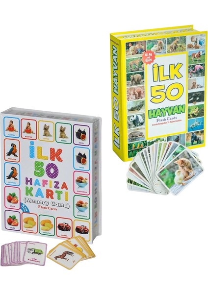 Oyuncak Minik Bebeğimin Ilk 50 Hafıza Kartları ve Ilk 50 Hayvanlar Kartları Kart 2'li Set Eğitici Öğretici Zeka Gelişimi Anaokulu ve Kreş Seviyesi Için Uygun fiyatları