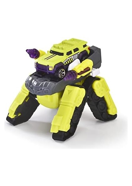 Dickie Toys Dickie, 203792002, Rescue Hybrids-Spider Tankı 2'si 1 Arada, 1:64, Die-Cast (Metal) Araçlı, 7.5 cm ve Dönüştürüldükten Sonra 12 Cm, Diğer Rh Serisi ile Uyumlu, Spider Tank, Sarı/siyah