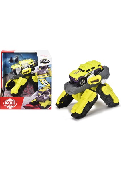 Dickie Toys Dickie, 203792002, Rescue Hybrids-Spider Tankı 2'si 1 Arada, 1:64, Die-Cast (Metal) Araçlı, 7.5 cm ve Dönüştürüldükten Sonra 12 Cm, Diğer Rh Serisi ile Uyumlu, Spider Tank, Sarı/siyah modelleri