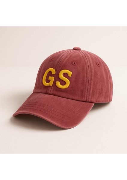 Isme Özel Nakışlı Bordo Vintage Stil Eskitme Kumaş Ayarlanabilir Unisex Beyzbol Şapkası fırsatları