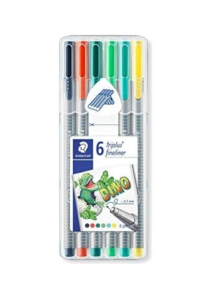 334 SB6CS10 Triplus Dino 0.3 mm 6'lı Set Karışık Renk modelleri