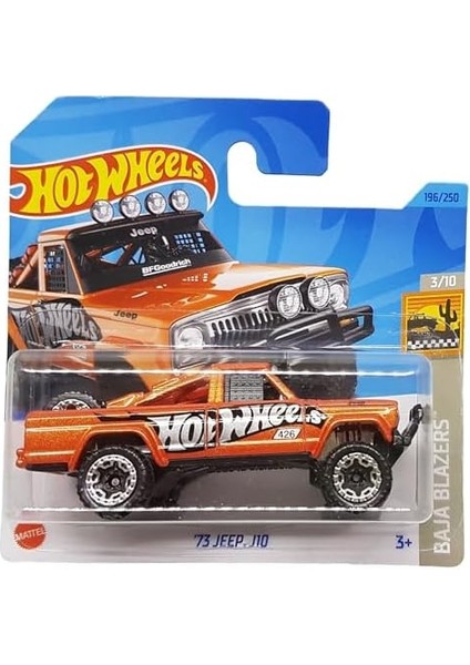 - ´73 Jeep J10 - Baja Blazers 3/10 - HKG61 - Short Card - Turuncu Metalik - Bfgoodrich - Mattel 2023 - 1:64