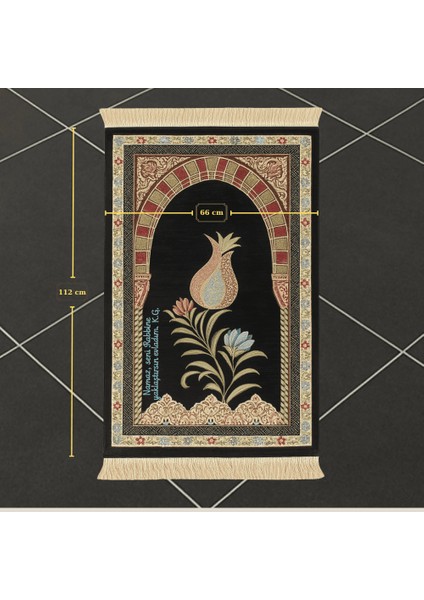 Kişiye Özel Nakış Işlemeli Lale Motifli Astarlı Saçaklı Pembe Renk Hediyelik Seccade fırsatları