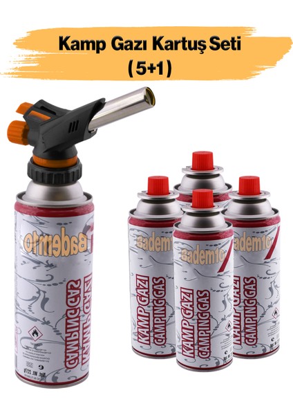 Çakmaklı Pürmüz Yedek Kartuşu Kamp Gazı 227 Gram Piknik Kamp Mangal Mutfak Ateş Tutuşturucu 5'li Set