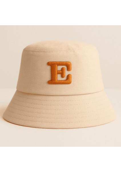 Isme Özel Harf Nakışlı Unisex Krem Bucket Şapka modelleri