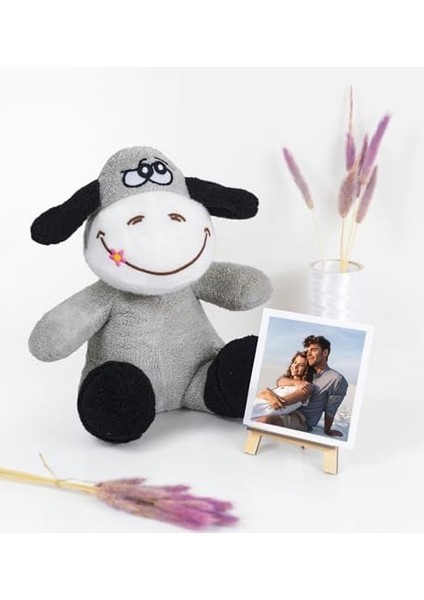 Şövaleli,çerçeveli Pelüş Ayıcık,ofis Hediyesi Fotoğraflı,20-25 cm Ayıcık,civciv,eşek,,inek,fil,,tavşan,hediye (Eşek)