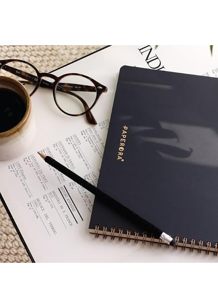 A4 Siyah Karton Kapak 70 Yaprak 110 Gram Kareli Not Defteri
