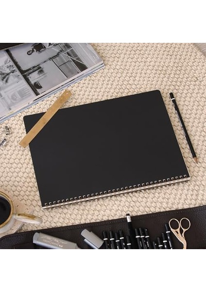 A4 Siyah Karton Kapak 70 Yaprak 110 Gram Kareli Not Defteri fiyatları